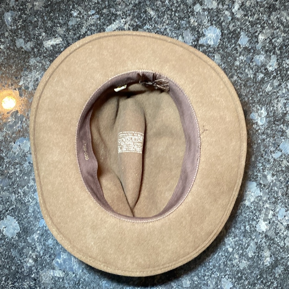 Pendleton Western Cowboy Fedora Safari Felt Wool Large Brown Hat - Picture 2 of 9
